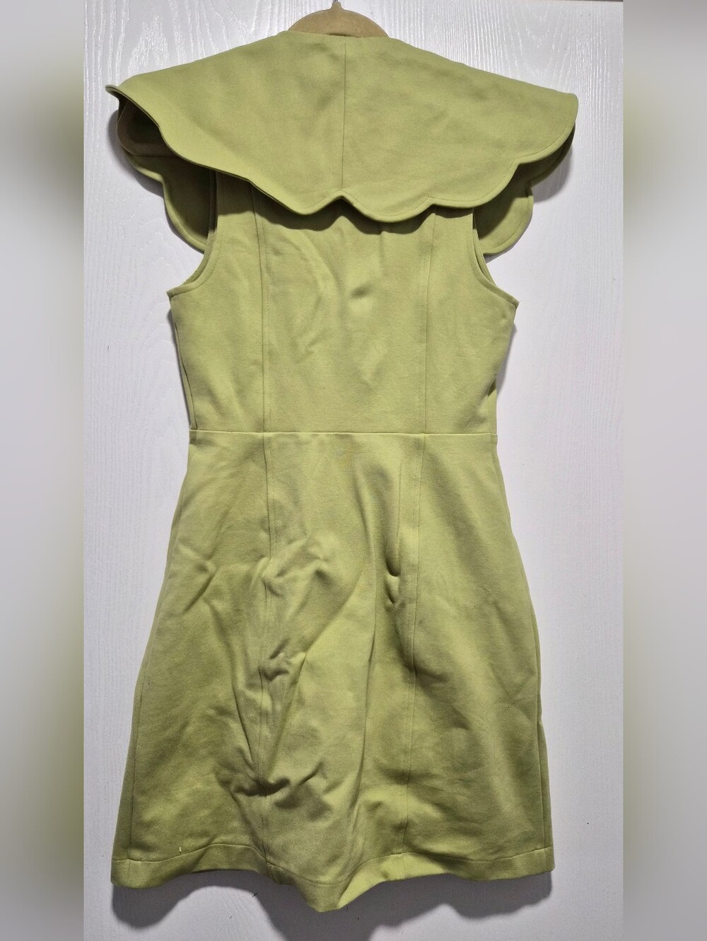 Maeve Anthropologie Scalloped Buttondown Green Mini Dress Size XS - Picture 9 of 14